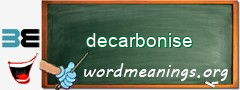 WordMeaning blackboard for decarbonise